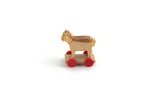 Artisan-Made Vintage 1:12 Miniature Dollhouse Carved Wooden Cow Toy Made in East Germany
