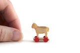 Artisan-Made Vintage 1:12 Miniature Dollhouse Carved Wooden Cow Toy Made in East Germany