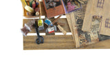 Artisan-Made Vintage 1:12 Miniature Dollhouse Craft Table Workbench with Accessories Signed by Artist