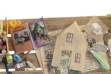 Artisan-Made Vintage 1:12 Miniature Dollhouse Craft Table Workbench with Accessories Signed by Artist