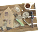 Artisan-Made Vintage 1:12 Miniature Dollhouse Craft Table Workbench with Accessories Signed by Artist