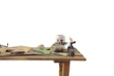 Artisan-Made Vintage 1:12 Miniature Dollhouse Craft Table Workbench with Accessories Signed by Artist