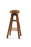 Artisan-Made Vintage 1:12 Miniature Dollhouse Wooden Swivel Barstool
