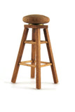 Artisan-Made Vintage 1:12 Miniature Dollhouse Wooden Swivel Barstool