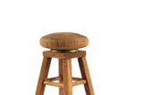 Artisan-Made Vintage 1:12 Miniature Dollhouse Wooden Swivel Barstool