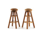 Artisan-Made Vintage 1:12 Miniature Dollhouse Wooden Swivel Barstool