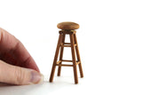 Artisan-Made Vintage 1:12 Miniature Dollhouse Wooden Swivel Barstool