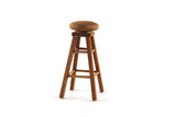 Artisan-Made Vintage 1:12 Miniature Dollhouse Wooden Swivel Barstool