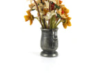 Artisan-Made Vintage 1:12 Miniature Dollhouse Daffodil & Tulip Flower Arrangement in Silver Metal Vase