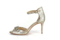 Rare Anthropologie BHLDN "Brinley Heels" by Vince Camuto, Gold Glitter & Beading, Size 9, Originally $160