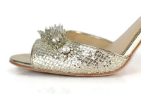 Rare Anthropologie BHLDN "Brinley Heels" by Vince Camuto, Gold Glitter & Beading, Size 9, Originally $160