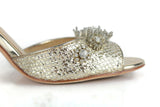 Rare Anthropologie BHLDN "Brinley Heels" by Vince Camuto, Gold Glitter & Beading, Size 9, Originally $160