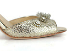 Rare Anthropologie BHLDN "Brinley Heels" by Vince Camuto, Gold Glitter & Beading, Size 9, Originally $160