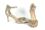 Rare Anthropologie BHLDN "Brinley Heels" by Vince Camuto, Gold Glitter & Beading, Size 9, Originally $160