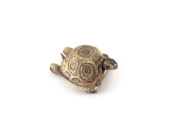 Vintage Beige Ceramic Turtle Figurine by Kristen Krafts of England