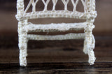 Vintage 1:12 Miniature Dollhouse Beige Wicker Bench
