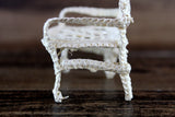 Vintage 1:12 Miniature Dollhouse Beige Wicker Bench