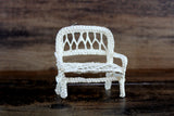 Vintage 1:12 Miniature Dollhouse Beige Wicker Bench