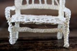 Vintage 1:12 Miniature Dollhouse Beige Wicker Bench
