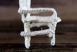 Vintage 1:12 Miniature Dollhouse Beige Wicker Bench