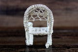 Vintage 1:12 Miniature Dollhouse Beige Wicker Rocking Chair