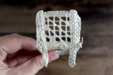 Vintage 1:12 Miniature Dollhouse Beige Wicker Rocking Chair