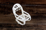 Vintage 1:12 Miniature Dollhouse Beige Wicker Rocking Chair