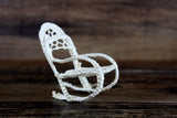 Vintage 1:12 Miniature Dollhouse Beige Wicker Rocking Chair