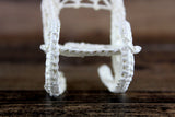 Vintage 1:12 Miniature Dollhouse Beige Wicker Rocking Chair