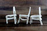 Vintage 1:12 Miniature Dollhouse Beige Wicker Table & 3 Chair Set