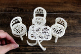 Vintage 1:12 Miniature Dollhouse Beige Wicker Table & 3 Chair Set