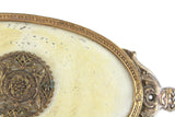 Vintage Beige & Gold Filigree Vanity Hair Brush