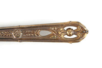 Vintage Beige & Gold Filigree Vanity Hair Brush