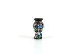 Vintage 1:12 Miniature Dollhouse Black Hand-Painted Floral Print Vase