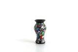 Vintage 1:12 Miniature Dollhouse Black Hand-Painted Floral Print Vase