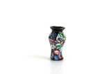 Vintage 1:12 Miniature Dollhouse Black Hand-Painted Floral Print Vase