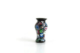 Vintage 1:12 Miniature Dollhouse Black Hand-Painted Floral Print Vase