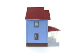 Vintage 1:48 Quarter Scale Miniature Dollhouse Blue Decorated House with 5 Rooms
