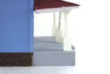 Vintage 1:48 Quarter Scale Miniature Dollhouse Blue Decorated House with 5 Rooms