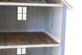 Vintage 1:48 Quarter Scale Miniature Dollhouse Blue Decorated House with 5 Rooms