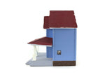 Vintage 1:48 Quarter Scale Miniature Dollhouse Blue Decorated House with 5 Rooms