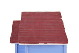 Vintage 1:48 Quarter Scale Miniature Dollhouse Blue Decorated House with 5 Rooms