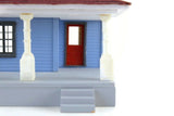Vintage 1:48 Quarter Scale Miniature Dollhouse Blue Decorated House with 5 Rooms