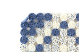 Vintage 1:12 Miniature Dollhouse Blue & Cream Quilted Bedspread Blanket