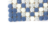 Vintage 1:12 Miniature Dollhouse Blue & Cream Quilted Bedspread Blanket