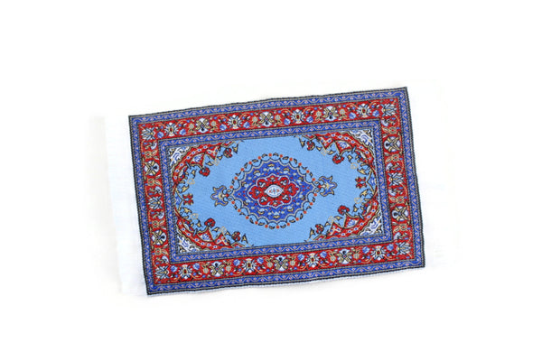 Vintage 1:12 Miniature Blue & Red Persian Dollhouse Rug