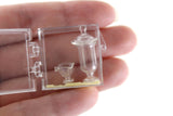 New Vintage 1:12 Miniature Dollhouse Clear Glass Candy Jar & Dish Set by Chrysnbon