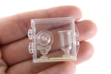 New Vintage 1:12 Miniature Dollhouse Clear Glass Candy Jar & Dish Set by Chrysnbon
