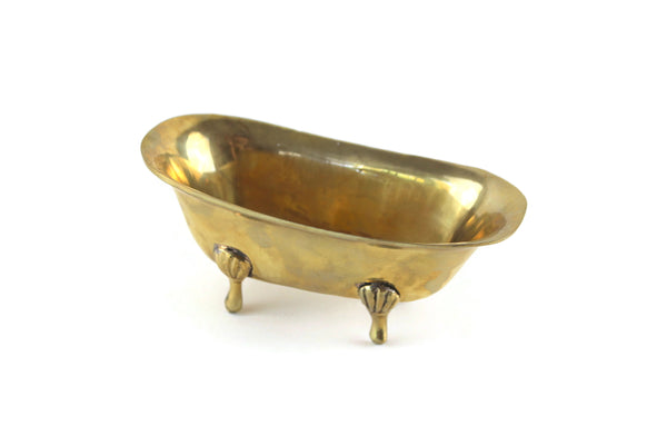 Vintage 1:12 Miniature Dollhouse Gold Brass Bathtub
