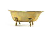 Vintage 1:12 Miniature Dollhouse Gold Brass Bathtub